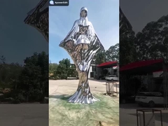 Tác phẩm điêu khắc bằng thép không gỉ được đánh bóng lớn ngoài trời có chiều cao 5,7 mét SS316L