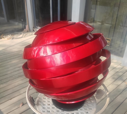 Tác phẩm điêu khắc trừu tượng bằng thép không gỉ sơn hiện đại Red Baking Varnished