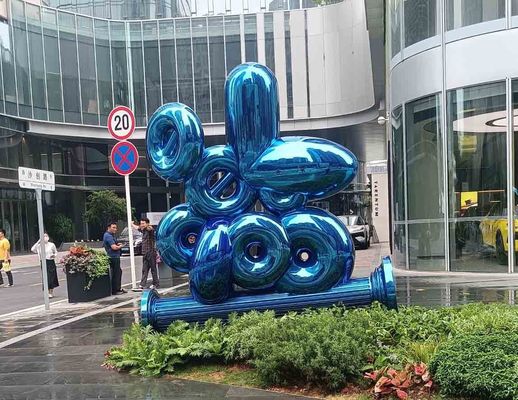 316L thép không gỉ thiết kế trừu tượng Khu vườn điêu khắc với màu xanh lá cây nướng sơn
