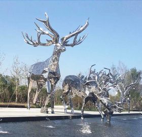 Điêu khắc động vật bằng kim loại đương đại Vườn hươu Tượng cho trang trí công cộng